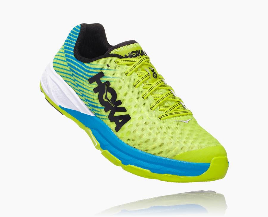 Running Shoes Mens - Hoka One One EVO Carbon Rocket - Green/Blue - WJYVCTH-97